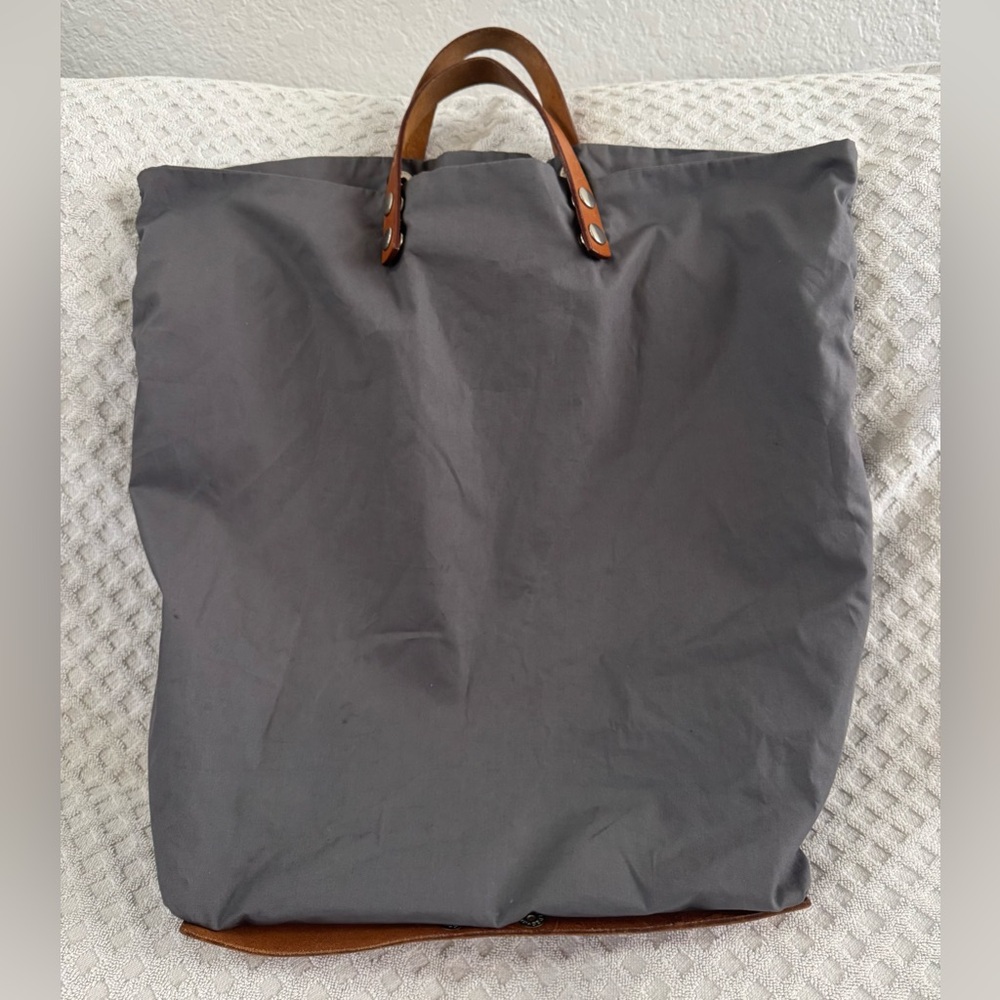 Steve Mono Leather Goods for Men Cotton Tote Bag Grey Brown Handmade in Spain